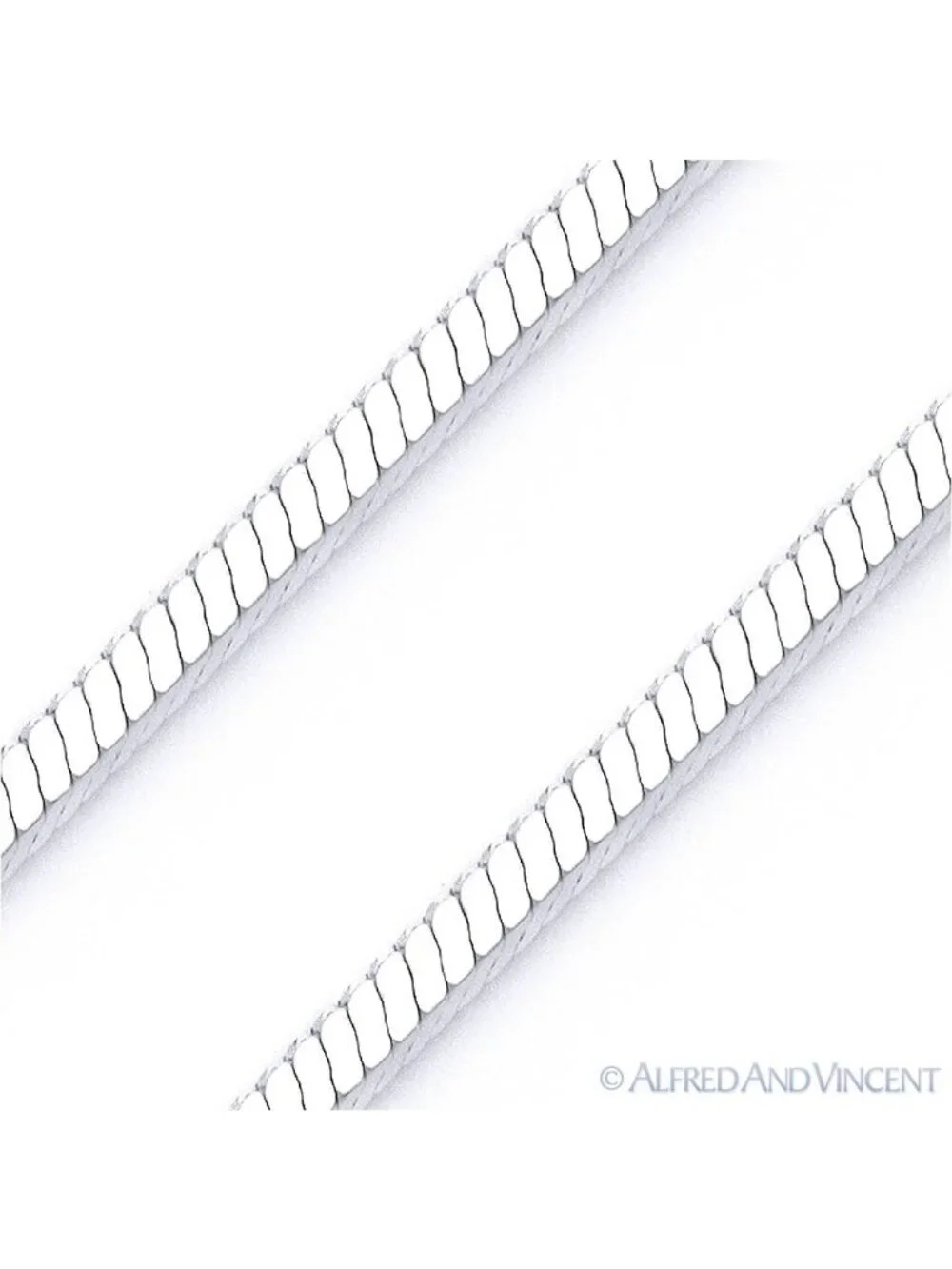 1.4mm 4-Sided Snake Link Italian Chain Necklace in .925 Sterling Silver - 20